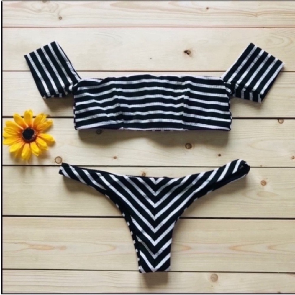 Vitamin A Striped Bikini Set New